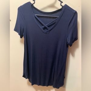 V neck t shirt navy